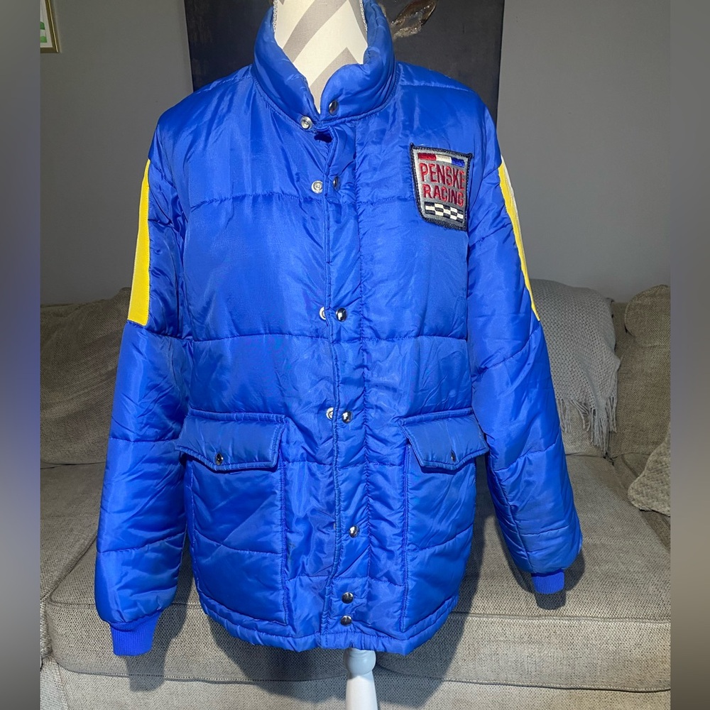 Vintage Swingster Penske Racing Puffer Coat Mens Large Hard to Find